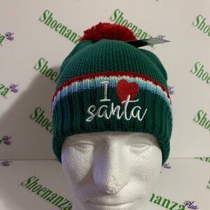Ugly Christmas Hat Top Drawer Beanie I Heart Santa Cuffed Knit Cap Green OSFM